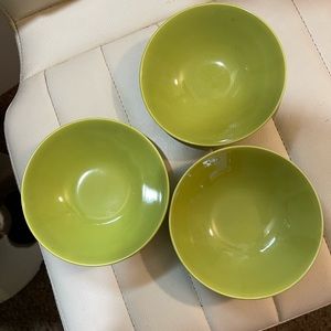 Set of 3 Homer Laughlin China Fruit Bowls in Chartreuse.